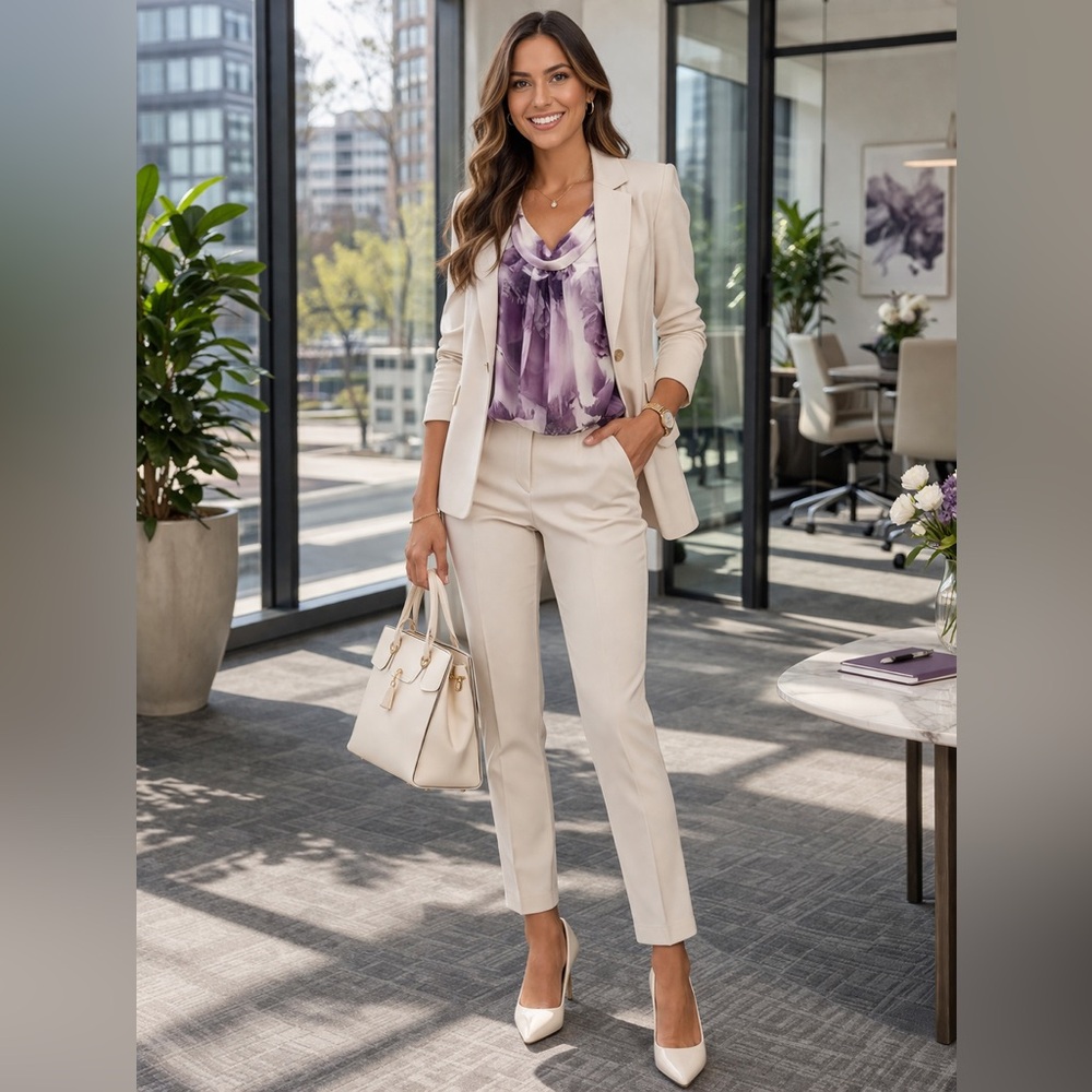 Women’s White & Purple Floral Top